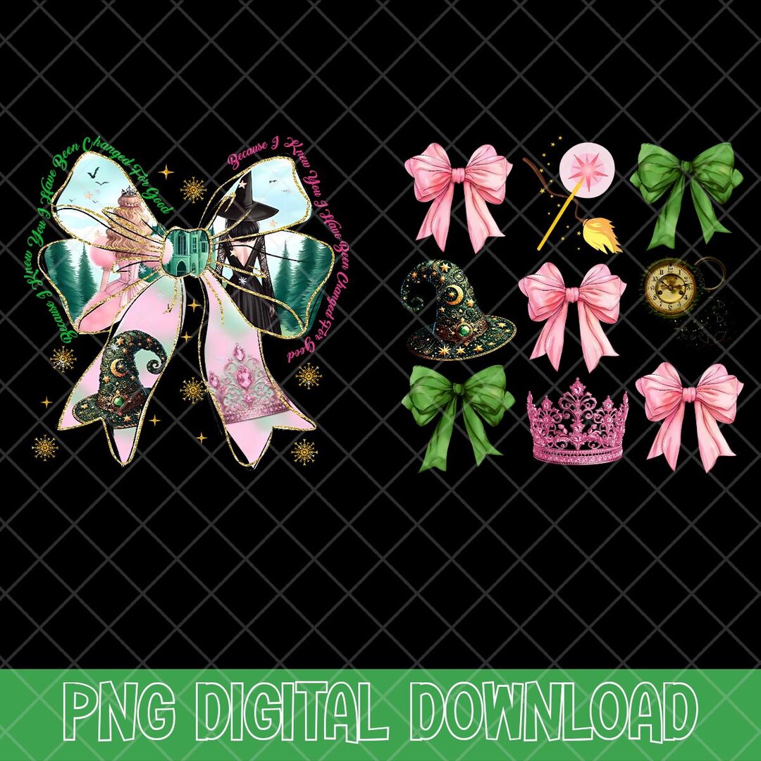 Retro Wicked PNG Bundle, Wicked Change for Good Glitter Png, Wicked ...