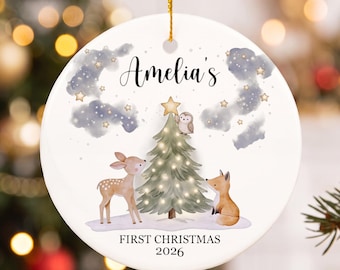 Personalized Baby’s First Christmas Ornament, Custom Newborn Keepsake Gift, Baby Boy or Girl Gift, Christmas Keepsake Gift for Baby
