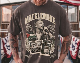 Camiseta Comfort Colors® Macklemore, camiseta gráfica Hind's Hall, camiseta de rap vintage de los 90, camiseta Free Palestine, camiseta unisex de activismo Alto el fuego ahora
