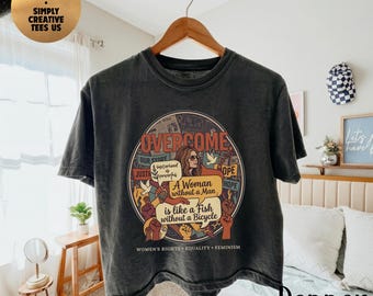 Camiseta feminista vintage de corte holgado Comfort Colors®, camiseta de los años 70 sobre los derechos de la mujer, camiseta "La hermandad es poderosa", camiseta retro "Girl Power", camiseta con estampado feminista.