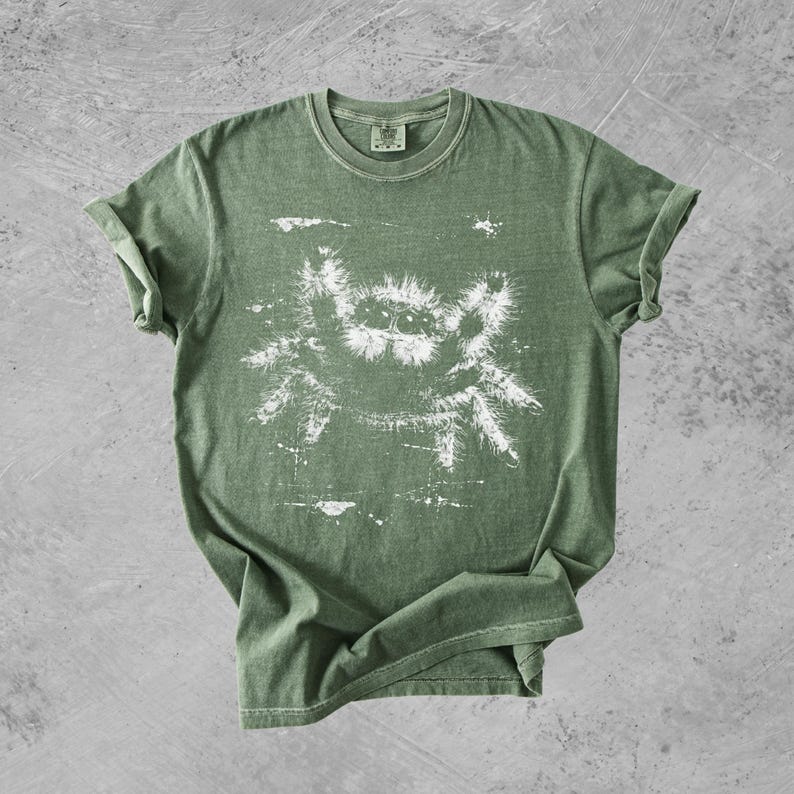 Camiseta Comfort Colors® Jumping Spider, estilo grunge, punk, oversize, para mujer, hombre y unisex. imagen 4