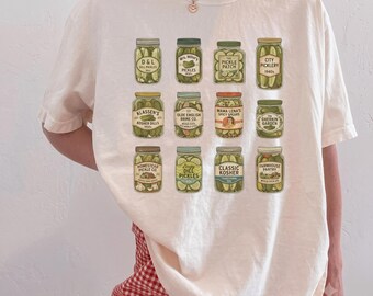 Comfort Colors® Vintage Pickles Sweatshirt, Canning Season Shirt, Pickle Lovers Sweater, Homemade Pickles Tee, Pickle Jar Crewneck Shirt