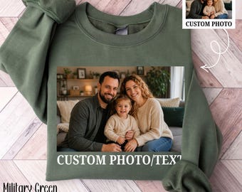 Sudadera con capucha y foto personalizada, sudadera con capucha y foto personalizada, sudadera con capucha familiar, regalo para parejas, texto y foto personalizados, Gildan Unisex
