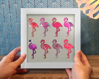 Flamingo Upcycled Can Picture - Framed