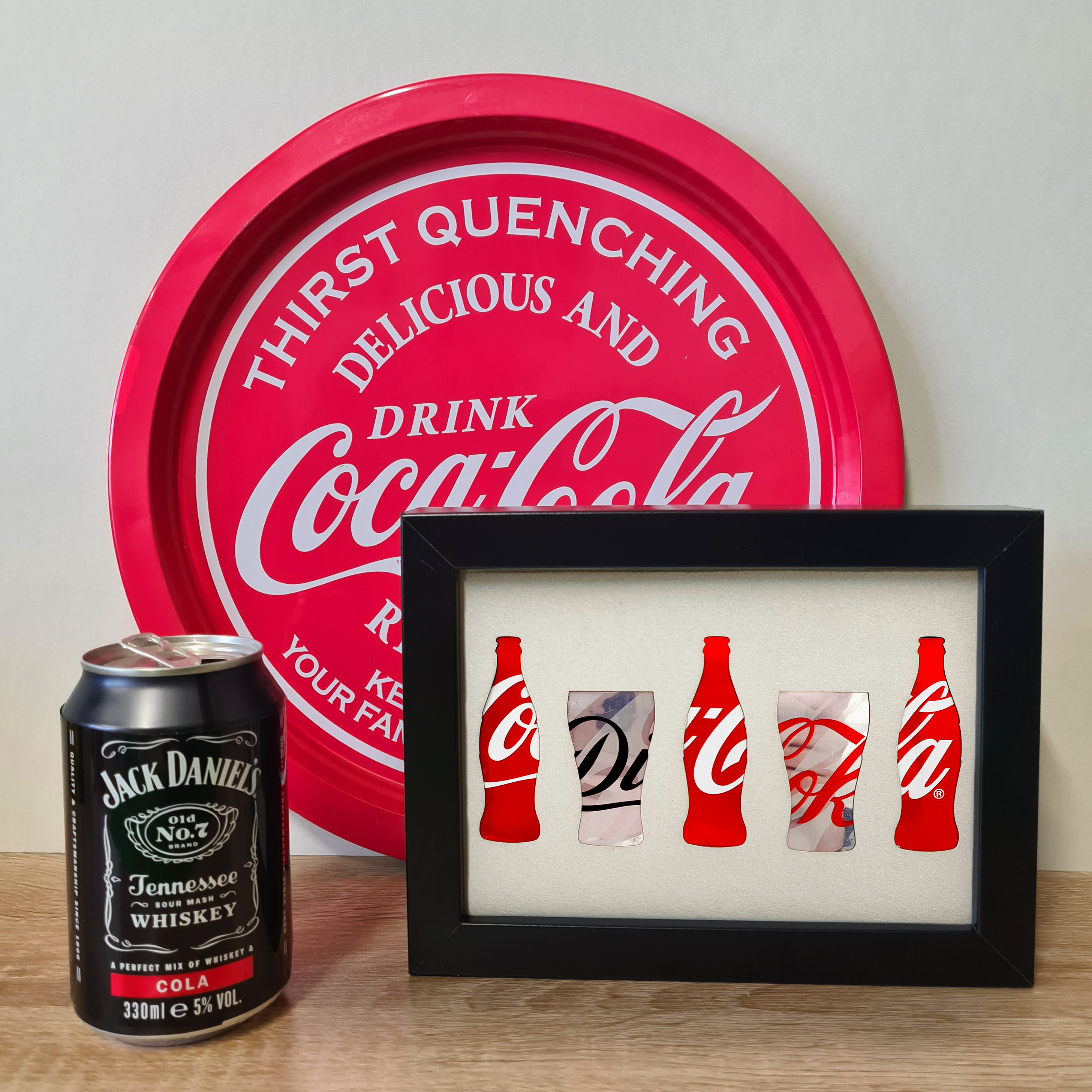 Coca-Cola フォトフレームセット Coca-cola & Diet Coke Silhouette - Upcycled Can Picture, Framed - Etsy