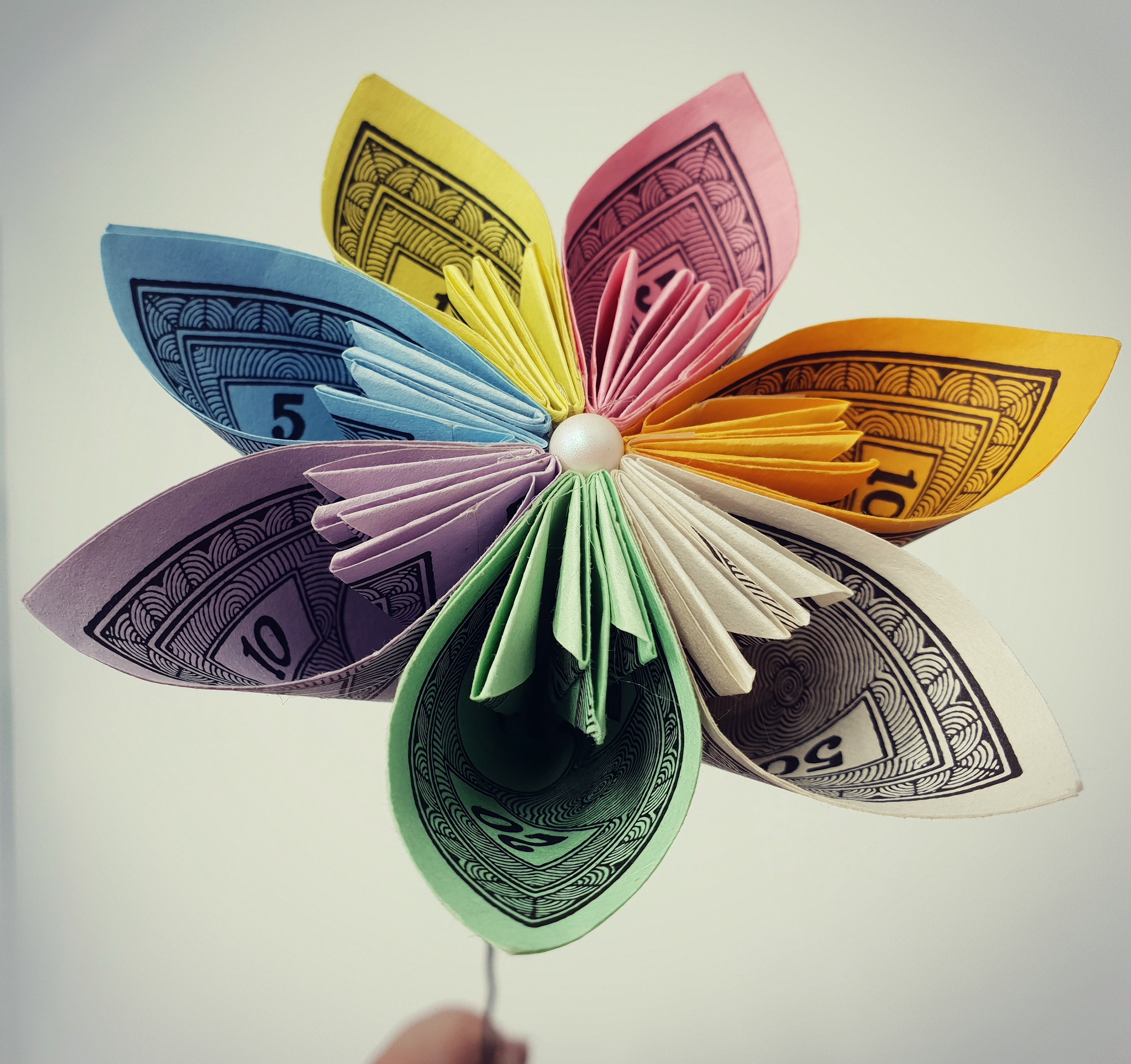 Monopoly Flowers - Upcycled Monopoly Money