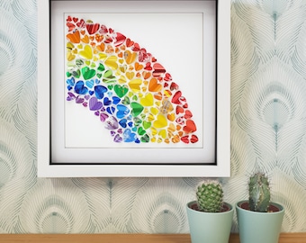 Over the Rainbow Upcycled Can Picture, Medium Framed Recycled Art
