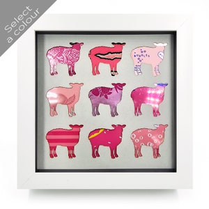 Sheep Upcycled Can Picture - Framed, many colours available