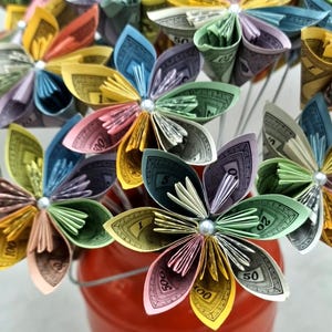 Monopoly Flowers, Upcycled Monopoly Money Origami Flower, Vintage Monopoly, Boardgames image 3