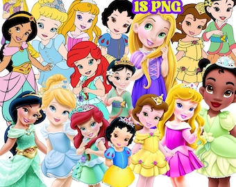 Baby Princess png, Princess png Cricut files, Baby Princess Clipart, Baby cinderella png, baby belle png, baby rapunzel png