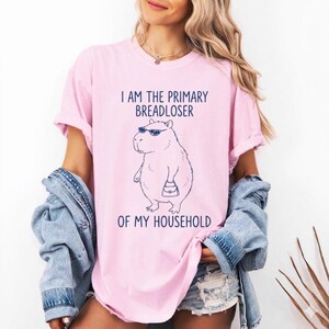 Funny Capybara T-Shirt, Meme Animal Graphic Tee, Primary Breadloser Shirt