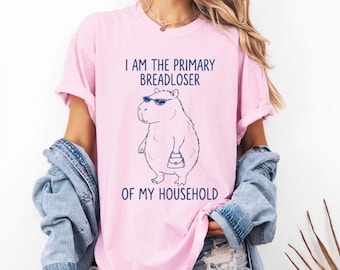 Funny Capybara T-Shirt, Meme Animal Graphic Tee, Primary Breadloser Shirt