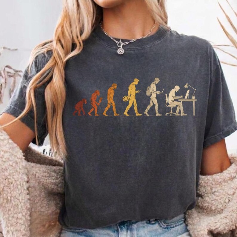 T-shirt « Évolution du programmeur », T-shirt graphique pour développeurs de logiciels de codage image 4