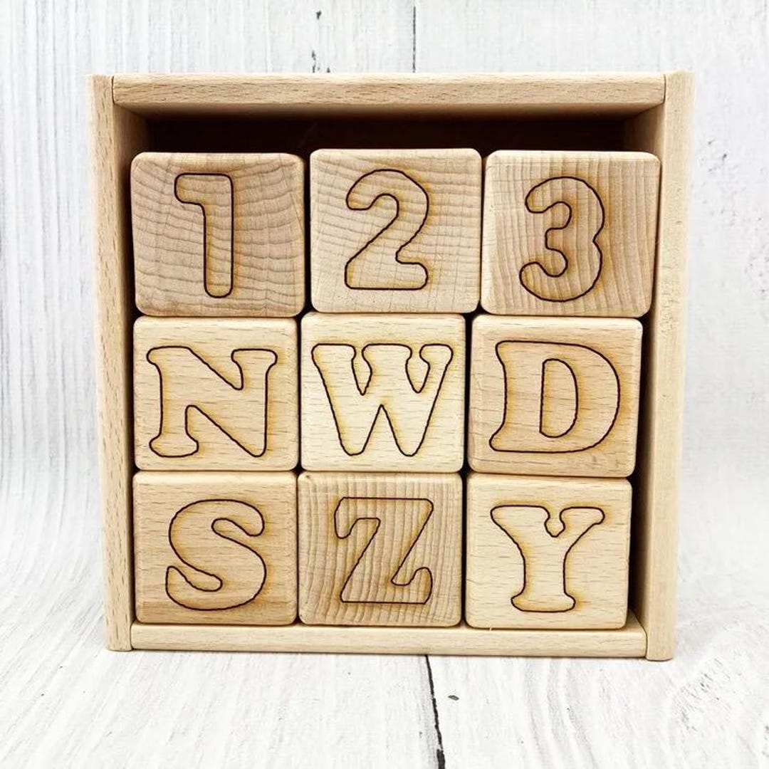 Cube With Letters Math Wooden Cubes Letters and Numbers English Language | English Alphabet on ...