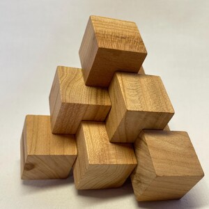 Wooden Puzzle Pyramid | Game for child development | Unpainted blocks children creativity | Mental Cubes puzzle | Wooden cubes brain teaser