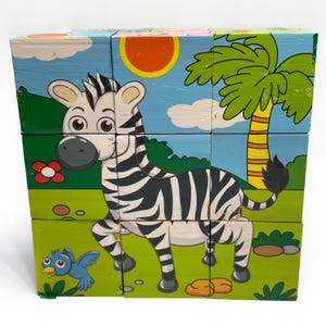 Wooden color Savannah animals Cubes | Animals on cubes | Mental Cubes puzzle child | Wooden cubes brain teaser color | Cubes small children