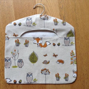 Woodland foxes and owls peg bag