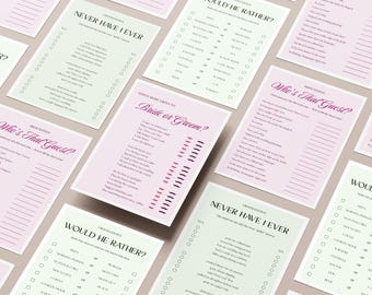 Paquete de juegos para despedida de soltero/a / 8 tarjetas imprimibles tamaño A5 / Plantillas editables de Canva / Kit para fiestas