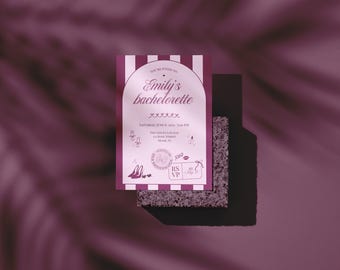 Invitación para despedida de soltera / Plantilla editable de Canva / Tarjeta imprimible A6 para despedida de soltera / Descarga inmediata