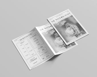 Plantilla editable para Canva del periódico The Wedding Post / Descarga instantánea / Tamaño A2