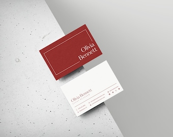 Plantilla de tarjeta de presentación para autónomos y pequeñas empresas / Doble cara / Canva editable / 8,9 x 5 cm