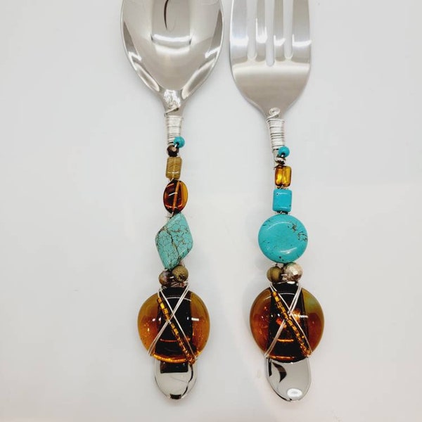 Beaded Salad Servers Etsy