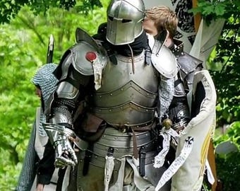 Full Medieval Knight Armor | 18 Gauge Steel, LARP Cosplay Set