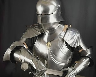 Tysk gotisk rustningsdräkt ~ Halvkroppsrustning ~ 1400-tals Lajv Cosplay-rustning