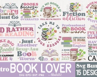 Paquete SVG retro para amantes de los libros