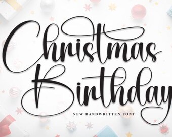 Christmas Birthday Font – Festive Handwritten Holiday Typeface for Cards & Crafts