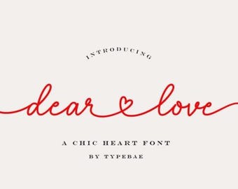 Fuente Dear Love / Escritura romántica manuscrita