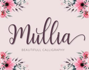 Fuente Mullia/Escritura manuscrita elegante