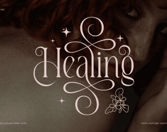 Healing Font: Elegante tipografía manuscrita (descarga instantánea)