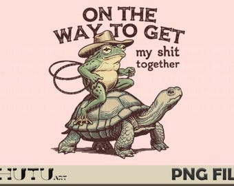 Rana vaquera PNG Paseo divertido de tortuga