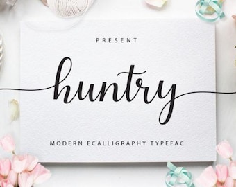 Huntry Font | Rustic Handwritten Script