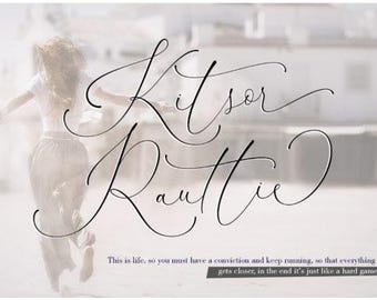 Kitsor Rauttie Font | Stylish Handwritten Script | Modern Calligraphy Typeface for Logos, Wedding & Cricut