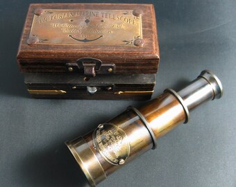 Black Antique Nautical-Mart Brass Dollond Londons 18 inches Antique Telescope//Spyglass in Leather Box