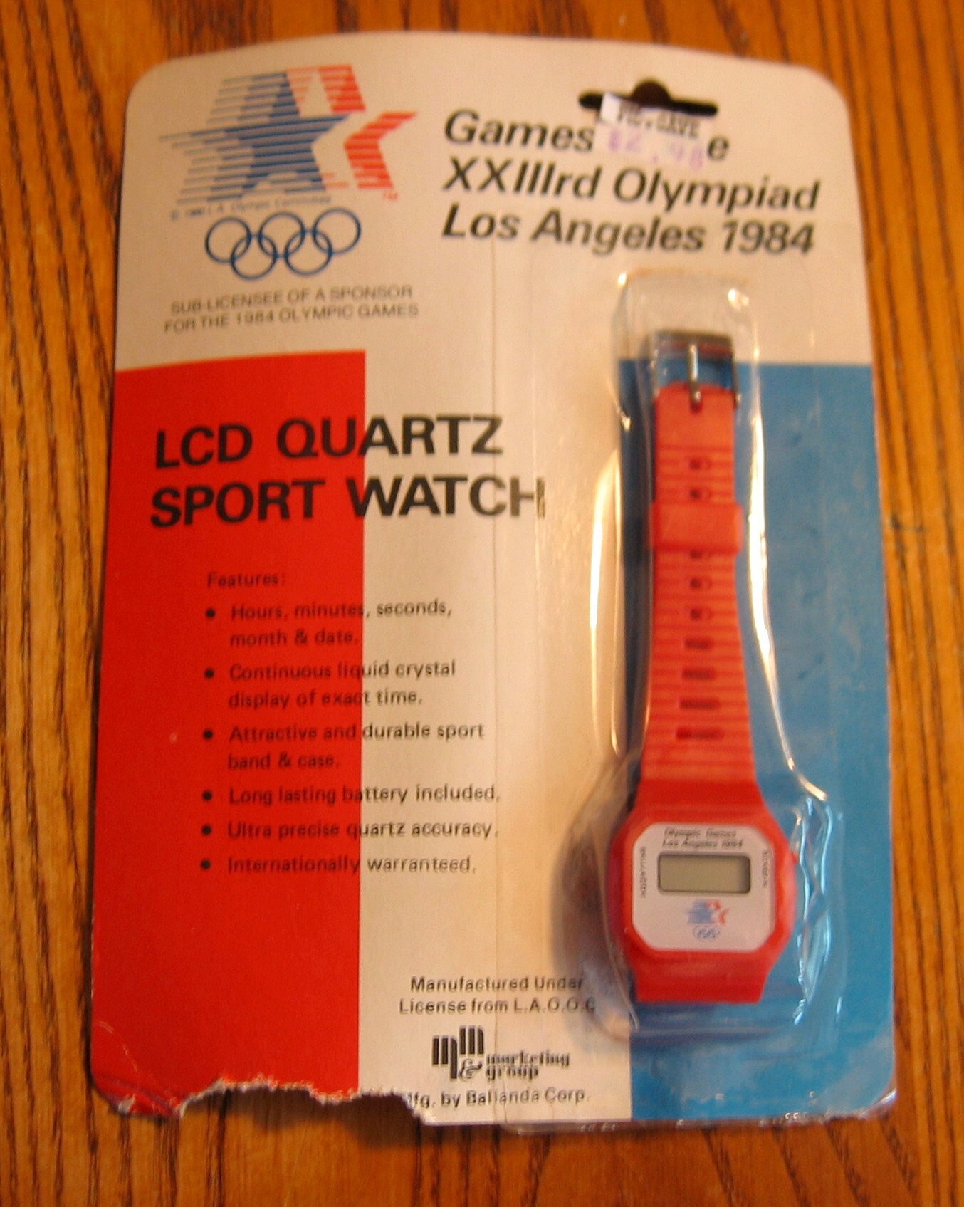 VINTAGE 1984 Mint on Card Olympic LCD Digital Watch, XXIII Games