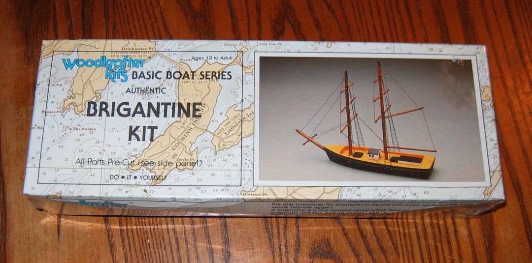 Vintage 1980 BRIGANTINE Model Kit STILL SEALED Made by Woodkrafter