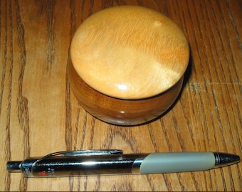 Rare MYRTLEWOOD turned mini Bowl w/Lid  from Exotic Wood found in Oregon.