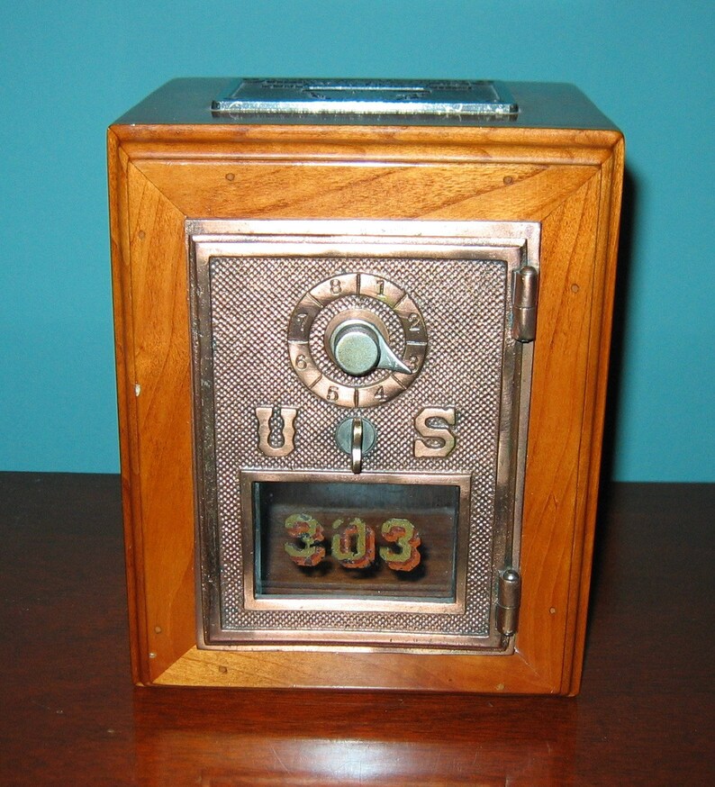 Antique POST OFFICE Lockbox Bank From Old Post Office Boxes Etsy Israel