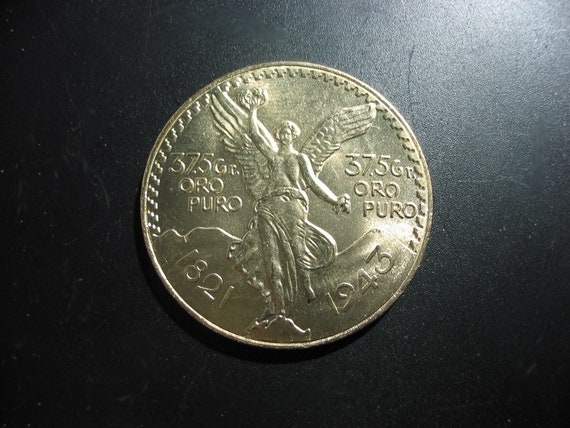 1943 MEXICO 50 PESOS Gold Coin Tribute Replica in Capsule- Rare