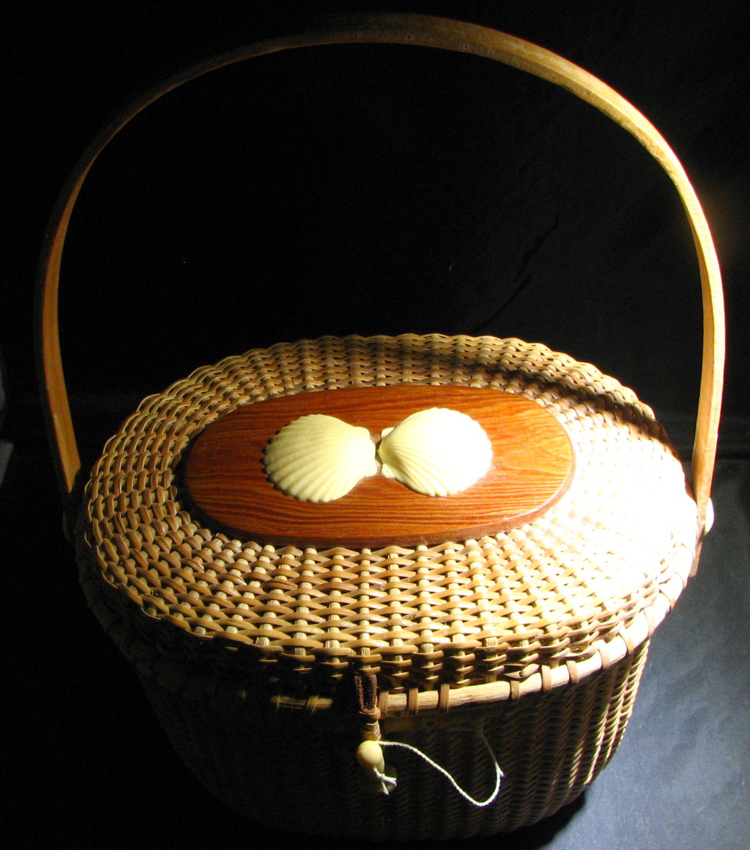 BARLOW社 ナンタケットバスケット Nantucket Basket Barlow Type NANTUCKET BASKET Vintage W/faux Carved Double