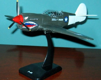 P-40 Warhawk WW2 Fighter Airplane of the FLYING TIGERS Shark Detail- Can be displayed 3 Ways. Assembled. Bonus!