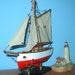 Wooden Ship Model- FRIENDSHIP Like GAFF SLOOP- 9" Long Beautiful! New ...