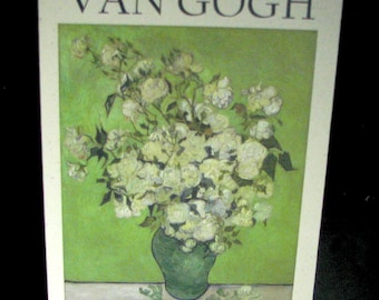 Caja para guardar libros de Van Gogh, decorada con rosas, de 1890, con cierre magnético.