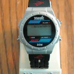 Vintage WRANGLER Sports Digital Watch w/Original Stand   Parts/Repair