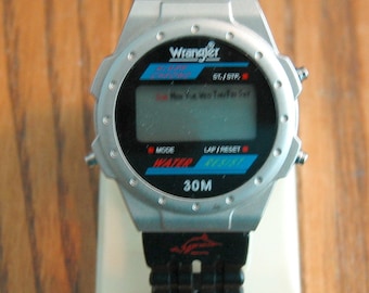 Vintage WRANGLER Sports Digital Watch w/Original Stand   Parts/Repair