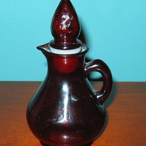 Avon RUBY RED Glass Cruet Strawberry Bath Foam Bottle  1970s