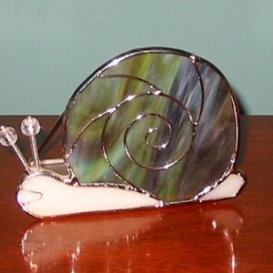 Colorful SNAIL done in Stained Glass 3-D Display- Beautiful Glass Art